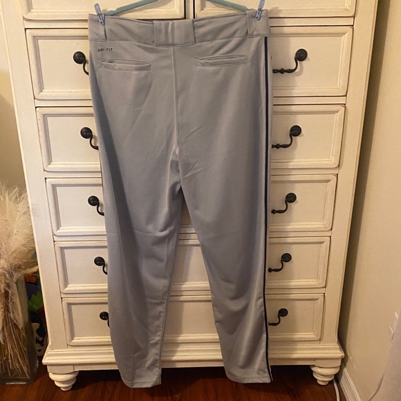 Nike Men's Gray Dri-fit baseball pants  with Navy Logo - Picture 3 of 5